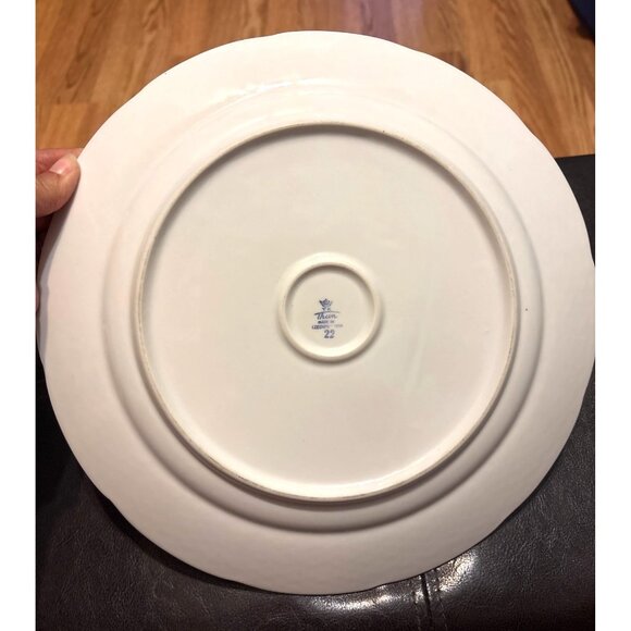 Thun Vtg Czech 12” Chop Plate Basket Weave Floral Gold Tradition Discontinued 22 - Picture 4 of 7